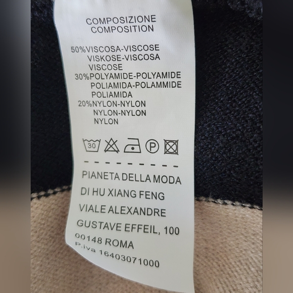 *NWT* MIRACLE | Evis | Black and Ivory Striped Women's Sweater | Medium - Picture 3 of 7